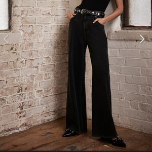 Mint Velvet Jeans Black Wide Leg Jeans — size 10S